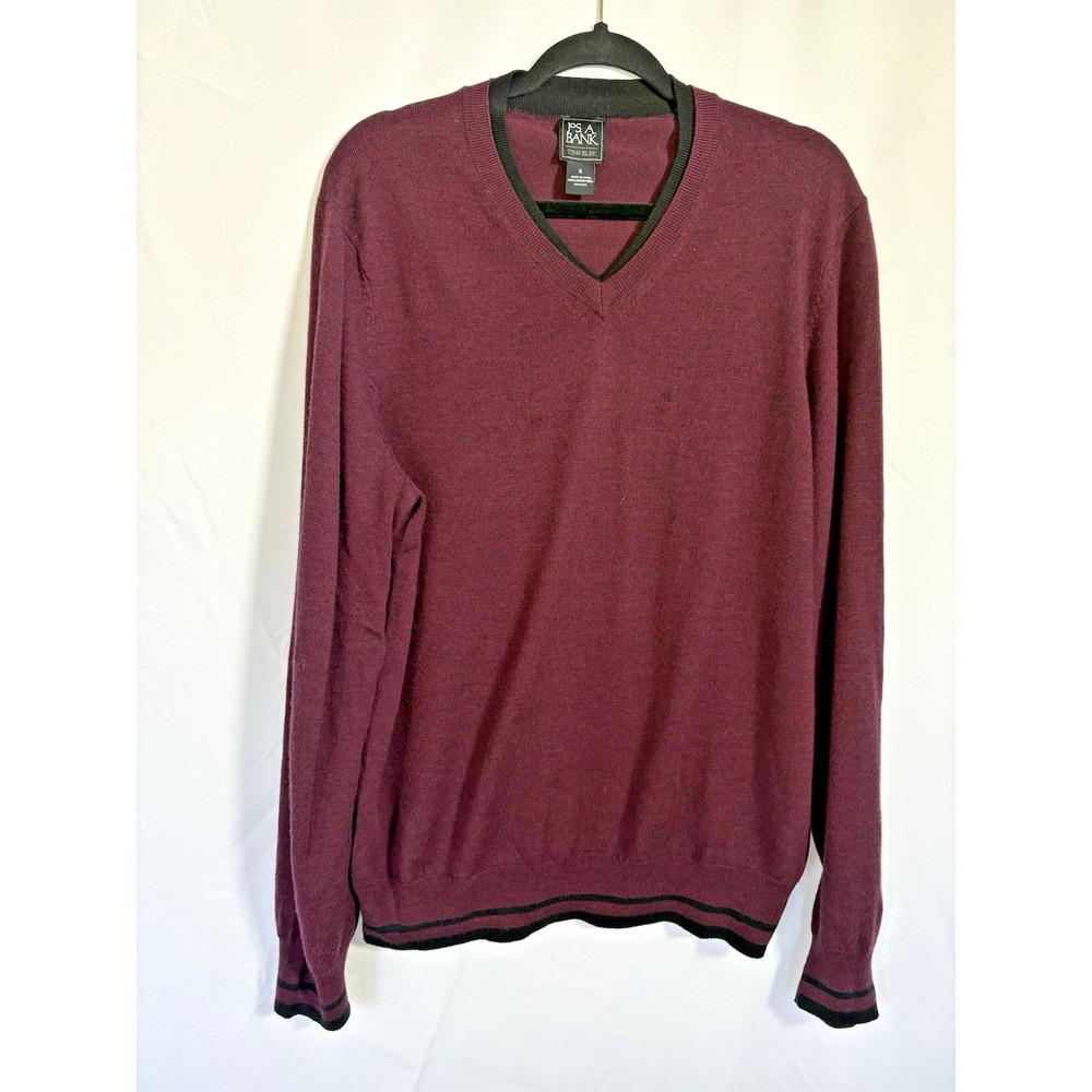 Jos.A. Bank Sweater Size XL Long Sleeve Pullover Maroon